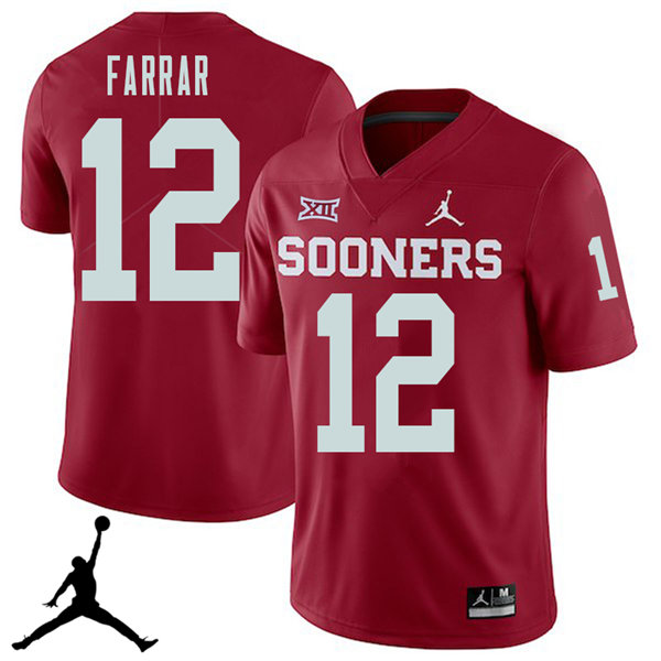 Jordan Brand Men #12 Zach Farrar Oklahoma Sooners 2018 College Football Jerseys Sale-Crimson - Click Image to Close